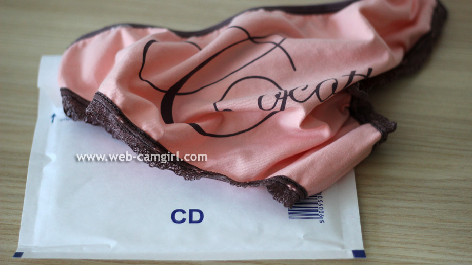 unboxing Karina's used panties from envelope