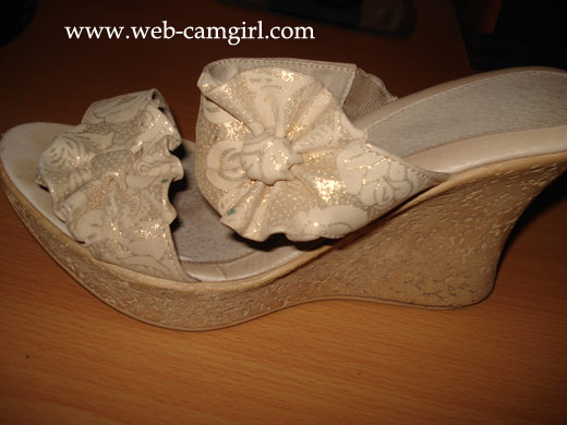 female in cork shoes